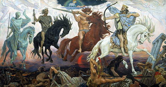 Apokalypsens fyra ryttare. Målning av Victor Vasnetsov 1887.