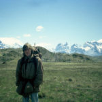 Jag som trekkare på väg mot de spetsiga bergen (vars toppar inlandsisen aldrig slipat ned) i denna häftiga nationalpark i Patagonien.